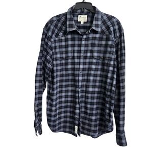 Lucky Brand Men's Soft Knit Saturday Stretch Plaid Snap Front Long Sleeve XL